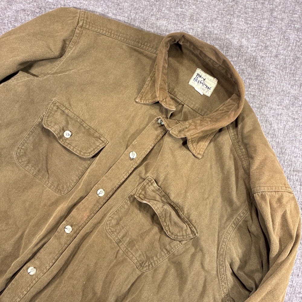Vintage‎ Cold Storage Heavyweight Flannel Shirt Men XL Green Button Up Faded 80s